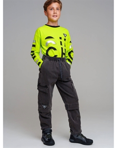 Брюки текстильные джинсовые утепленные флисом для мальчиков Playtoday tween