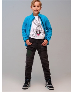 Брюки текстильные джинсовые утепленные флисом для мальчиков Playtoday tween