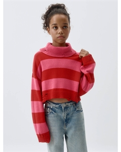 Укороченный свитер в полоску для девочек Sela