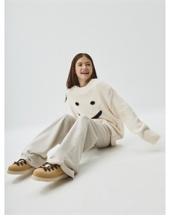 Широкие брюки с эффектом стирки для девочек Sela