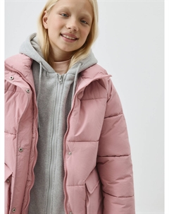 Зимняя стеганая куртка с трикотажным капюшоном для девочек Sela