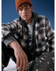 Рубашка в клетку из фланели Sela