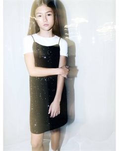 Платье на бретелях с пайетками для девочек Sela