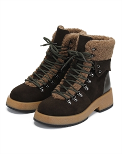 Зимние ботинки хайкеры из велюра цвета хаки Respect