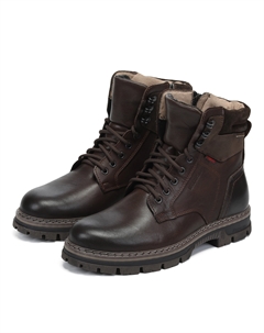 Коричневые зимние ботинки из гладкой кожи Respect