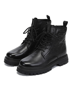 Черные зимние ботинки из гладкой кожи Respect