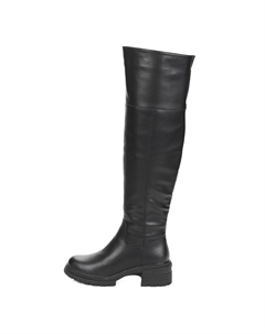 Черные утепленные ботфорты из гладкой кожи Respect