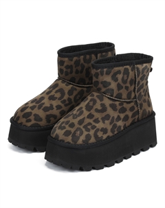 Угги из велюра с леопардовым принтом Respect