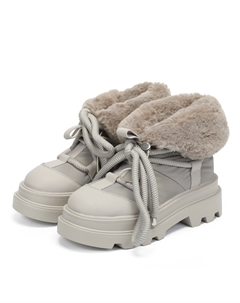 Серые дутики луноходы из текстиля Respect