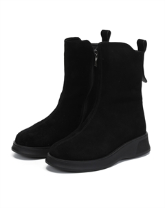 Черные зимние ботинки из натурального велюра Respect