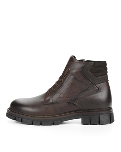 Коричневые ботинки из кожи на подкладке из натуральной шерсти на тракторной подошве Respect