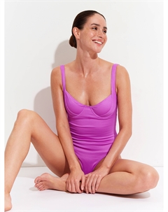 Сплошной купальник из ткани в рубчик Belle you