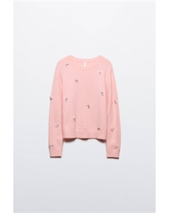 Джемпер вязаный с цветочками из пайеток Befree