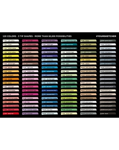 Маркер для скетчинга "Sketcher" B290 c кистью и скошенным пером Train Molotow