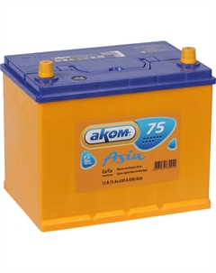 Автомобильный аккумулятор Asia 75 Ач обратная полярность D26L Аком