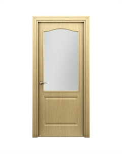Дверь межкомнатная Палитра 800х2000 мм финишпленка дуб светлый со стеклом Sd
