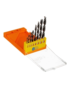 Набор сверл по дереву спиральных Eco 3-10 мм центрирующий наконечник (8 шт.) (67040) Projahn