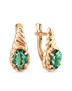 Золотые серьги с кварцем Talant