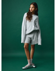 Вязаные шорты с люрексом для девочек Sela