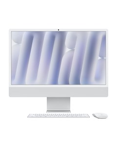 Моноблок Apple iMac 24'' М4 (2024), 10 CPU/10 GPU, 24 ГБ/512 ГБ, Standard glass, Silver, английская клавиатура