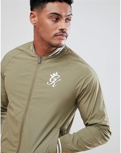 Обтягивающая спортивная куртка цвета хаки Gym king