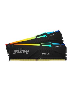 Оперативная память Kingston Fury Beast RGB, 64 Гб DDR5 (2x32 Гб), 6000 МГц, CL40, KF560C40BBAK2-64, черный