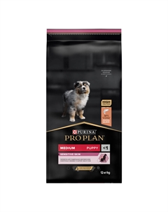 Pro Plan Medium Puppy Sensitive Skin корм для щенков средних пород с чувствительной кожей (Лосось, 12 кг.) Purina pro plan
