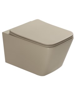 Унитаз подвесной SL-5007BG безободковый, сиденье микролифт, бежевый матовый Santiline