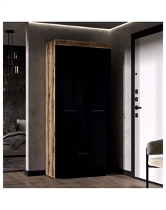 Шкаф бастон дуб делано/черный глянец 902х2000х400 Nobrand