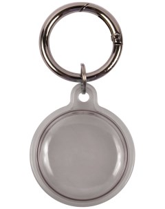 Чехол-брелок Red Line с кольцом для AirTag, полупрозрачный, с двусторонним вырезом, монолитный, черный Red line