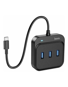 Адаптер HB31 4 в 1 Type-C на 4xUSB 2.0 0.2m (Black) Hoco