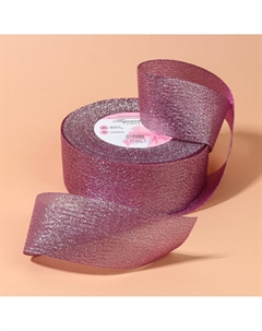 Лента парчовая, 40 мм, 23±1 м, сиреневая №021 Арт узор