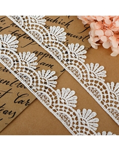 Кружево гипюровое, 40 мм × 9 ± 0.5 м, цвет белый Арт узор