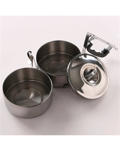 Ланч бокс . 1.4 л. 13.3×17.5 см, с отделениями для еды, с ручкой, нержавеющая сталь Take it easy