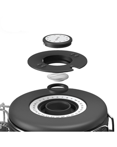 Герметичный контейнер для хранения молотого кофе и кофейных зерен, 1.5 л, 15 х12 см, черный Nobrand