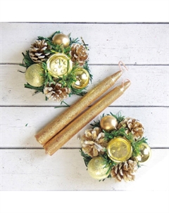 Свеча новогодняя с подсвечником Зимнее волшебство