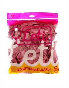 Шары воздушные латексные 12“, хром, в наборе 100 шт., цвет насыщенный розовый Leti