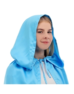 Карнавальный плащ детский, атлас, голубой, длина 85 см Страна карнавалия