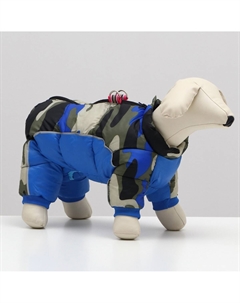 Комбинезон принтованный с замком на спине, размер 8 (дс 23 см, ог 30, ош 22 см), синий Nobrand