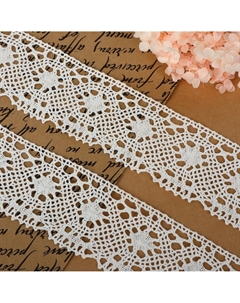 Кружево вязаное, 60 мм, 15±1 м, белое Арт узор