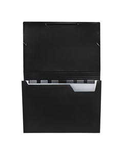 Папка картотека а4,, 6 отделений, пластиковая, 700 мкм, черная Calligrata