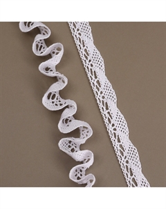 Тесьма вязаная, на резинке, 20 мм, 9±0.5 м, белая Арт узор
