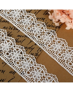 Кружево гипюровое, 45 мм, 6.8±0.5 м, цвет белый Арт узор