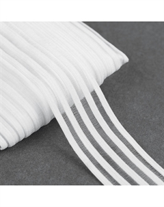 Резинка декоративная с прозрачными вставками, 29 мм, 10±1 м, белая Арт узор