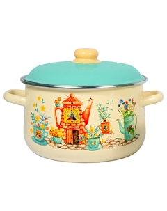 Кастрюля 4,0л коническая Чайный домик Стальэмаль