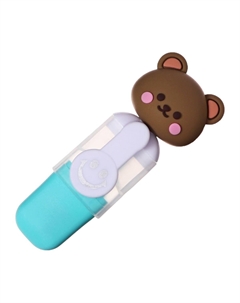 Набор маркеров текстовыделителей 4 штуки 4 цвета, в пенале на молнии мишки Calligrata