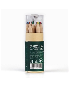 Цветные карандаши мини в тубусе, 12 шт Artfox