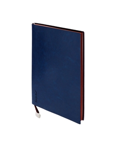 Ежедневник недатированный, а5, 116 листов, клетка, обложка кожзам, коричневый срез, синий Nobrand