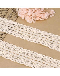 Кружево вязаное, 55 мм × 10 ± 1 м, цвет бежевый Арт узор