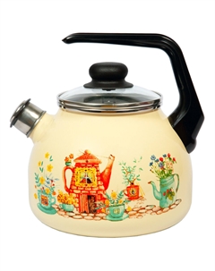 Чайник 3,0л со свистком Чайный домик Стальэмаль